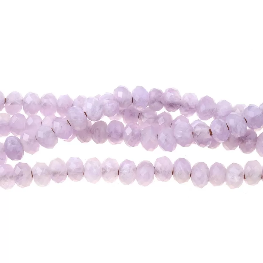 Lavender Amethyst Faceted Rondelle Large Hole (2-2.5mm) 8-Inch