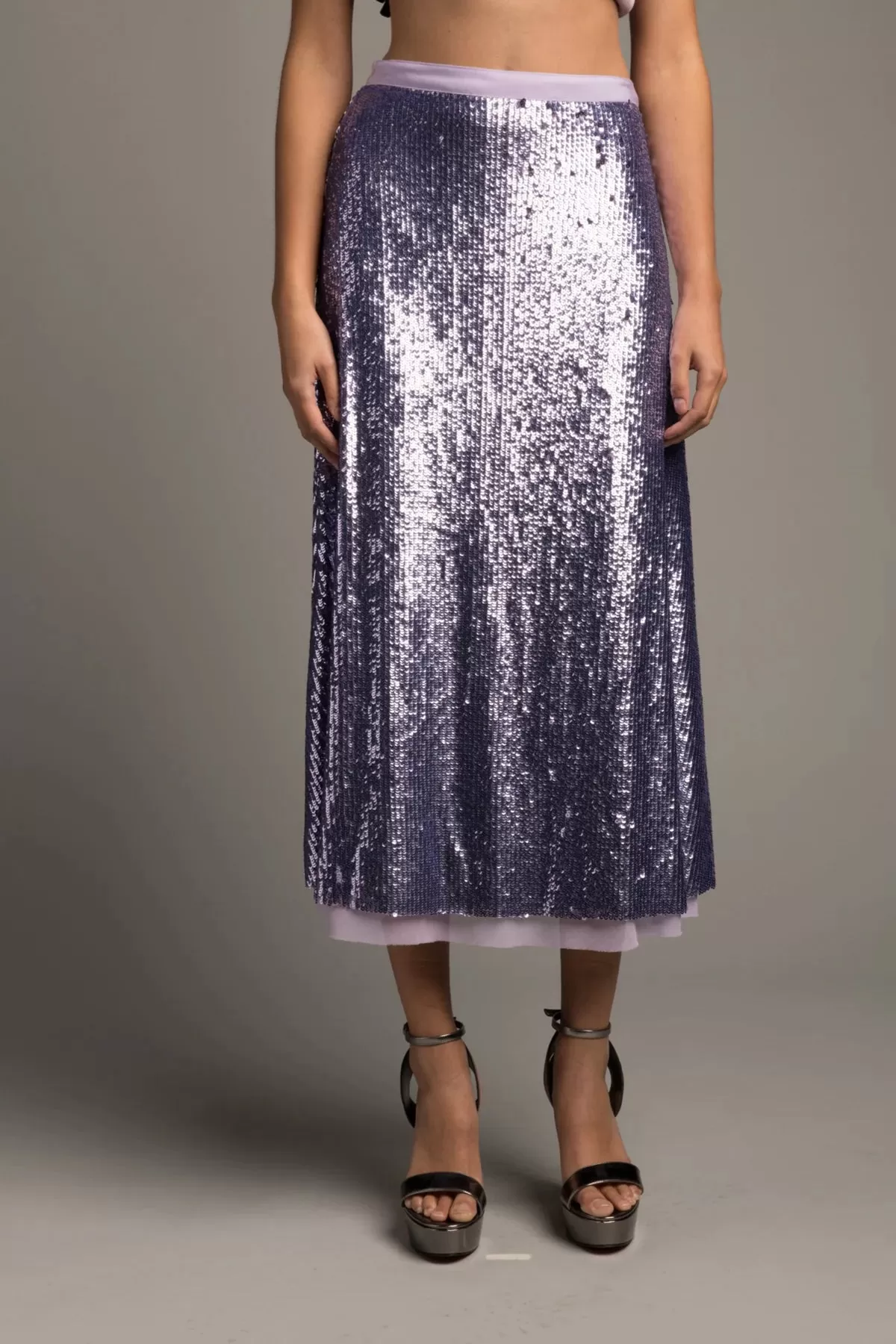 Le Superbe Tiny Dancer Skirt Lila Sequins