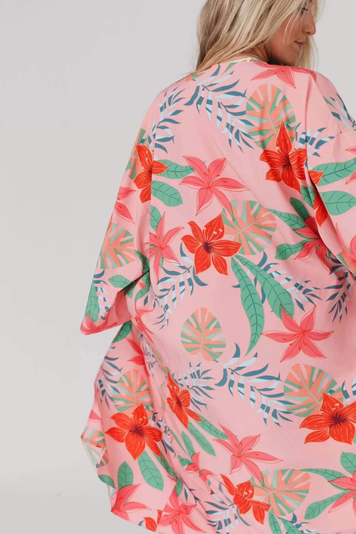 Lost In Paradise Duster Kimono - Coral