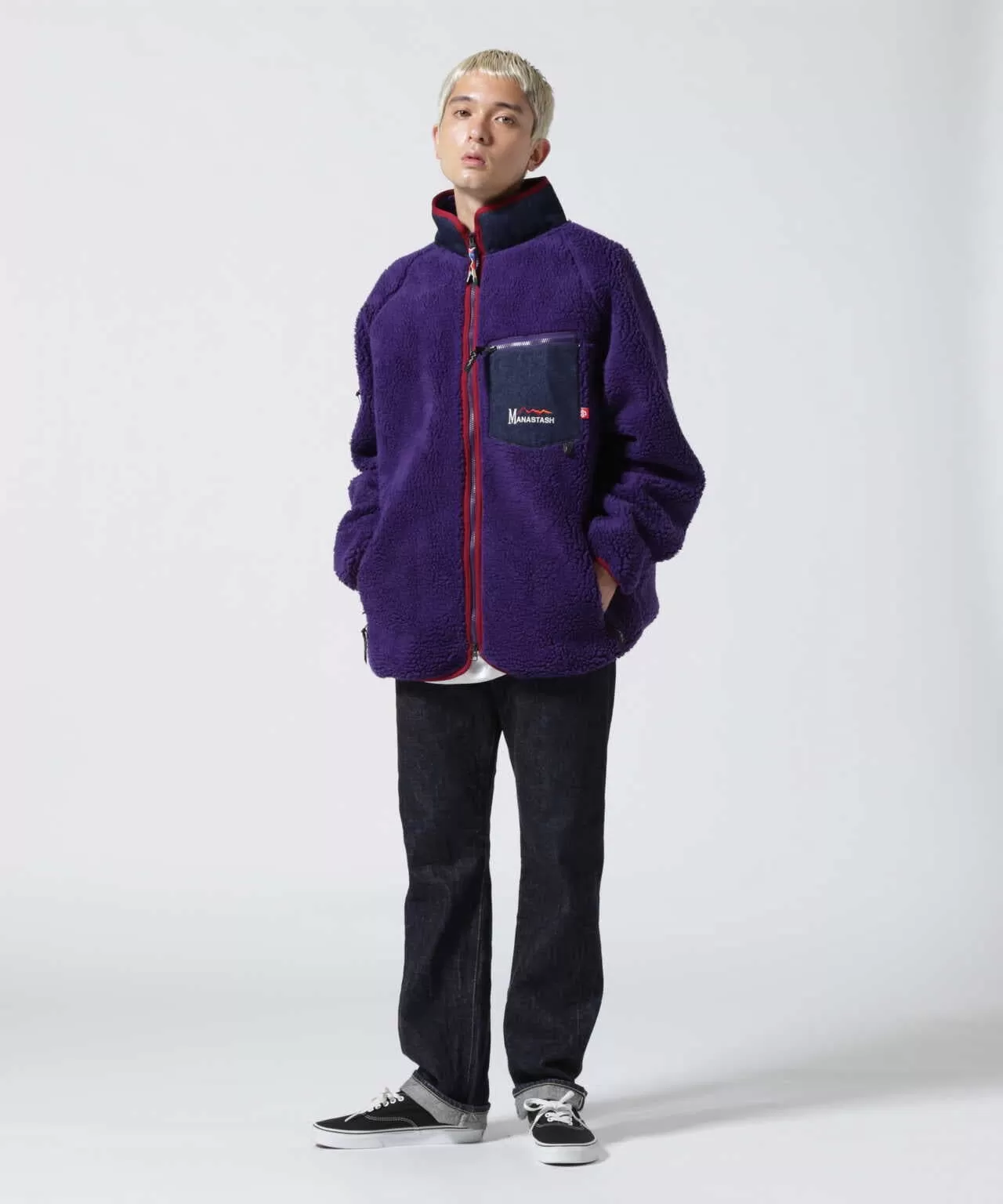 MANASTASH Mt. Gorilla Fleece Purple Jacket Retro Pile