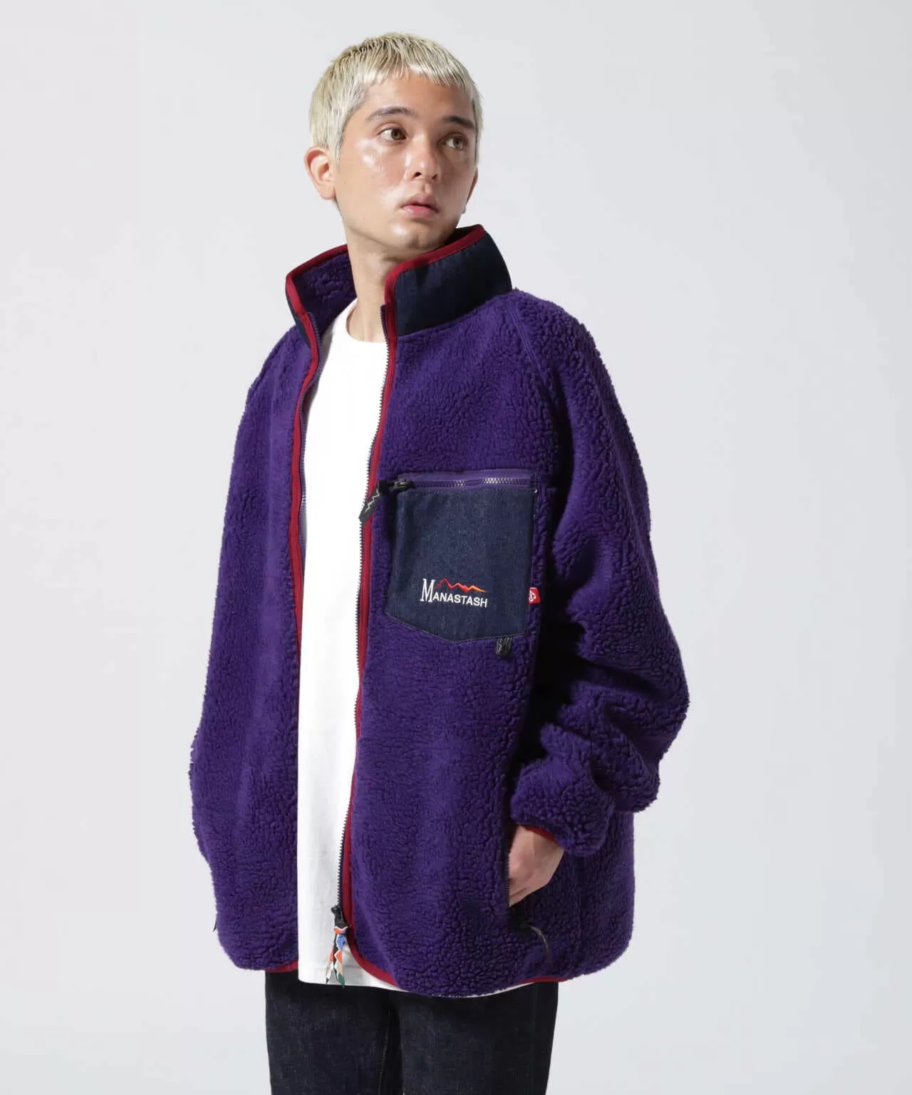 MANASTASH Mt. Gorilla Fleece Purple Jacket Retro Pile