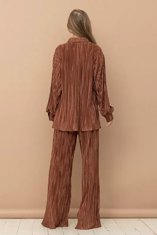 Manning Pleated Blouse Pants Set [ONLINE EXCLUSIVE]