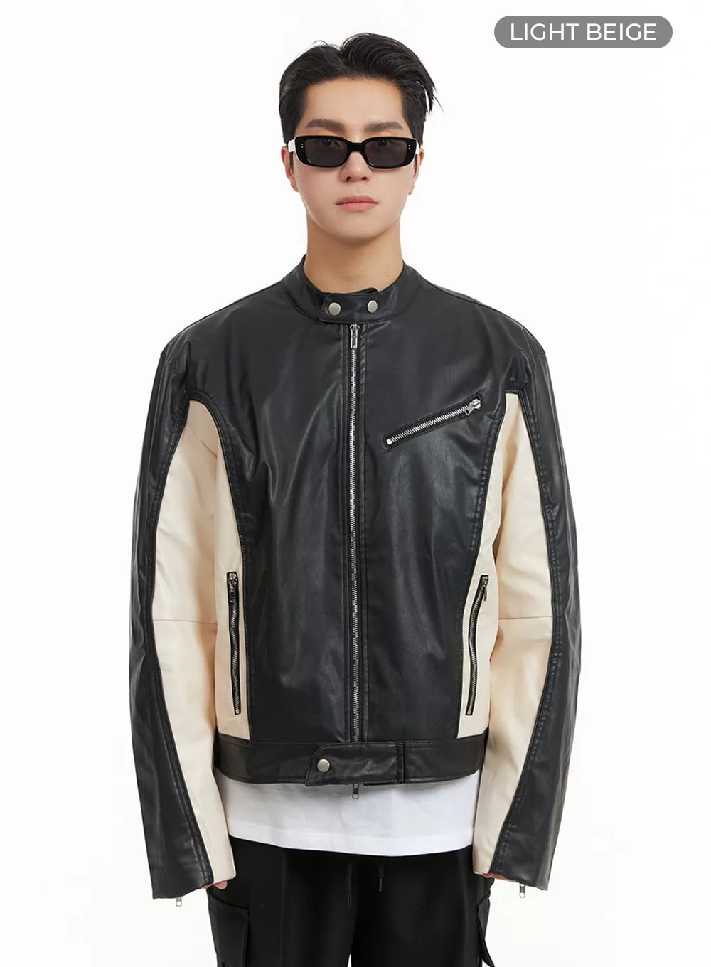 Men's Leather Biker Jacket IA401