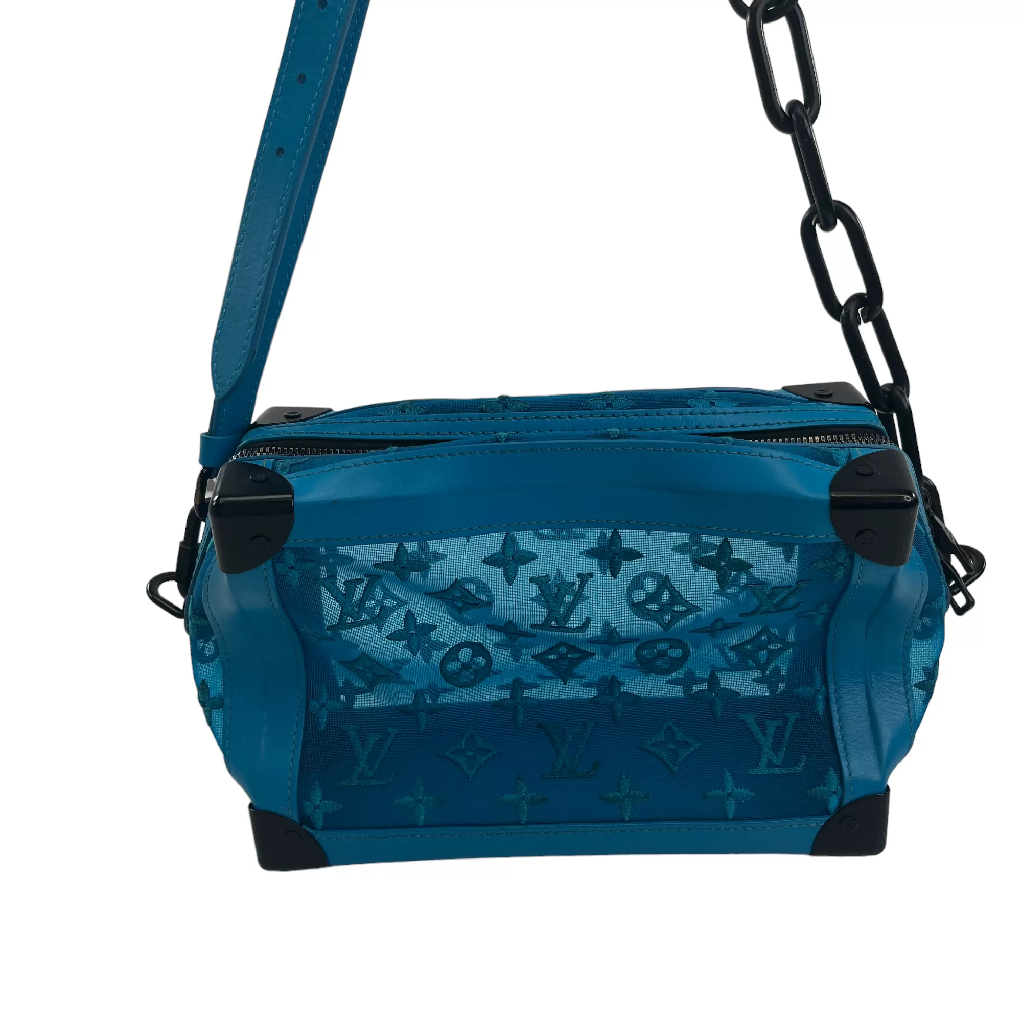 Men's Monogram Mesh Soft Trunk Bag Blue