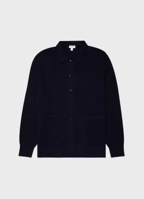 Men's Waffle Stitch Jacket in Navy