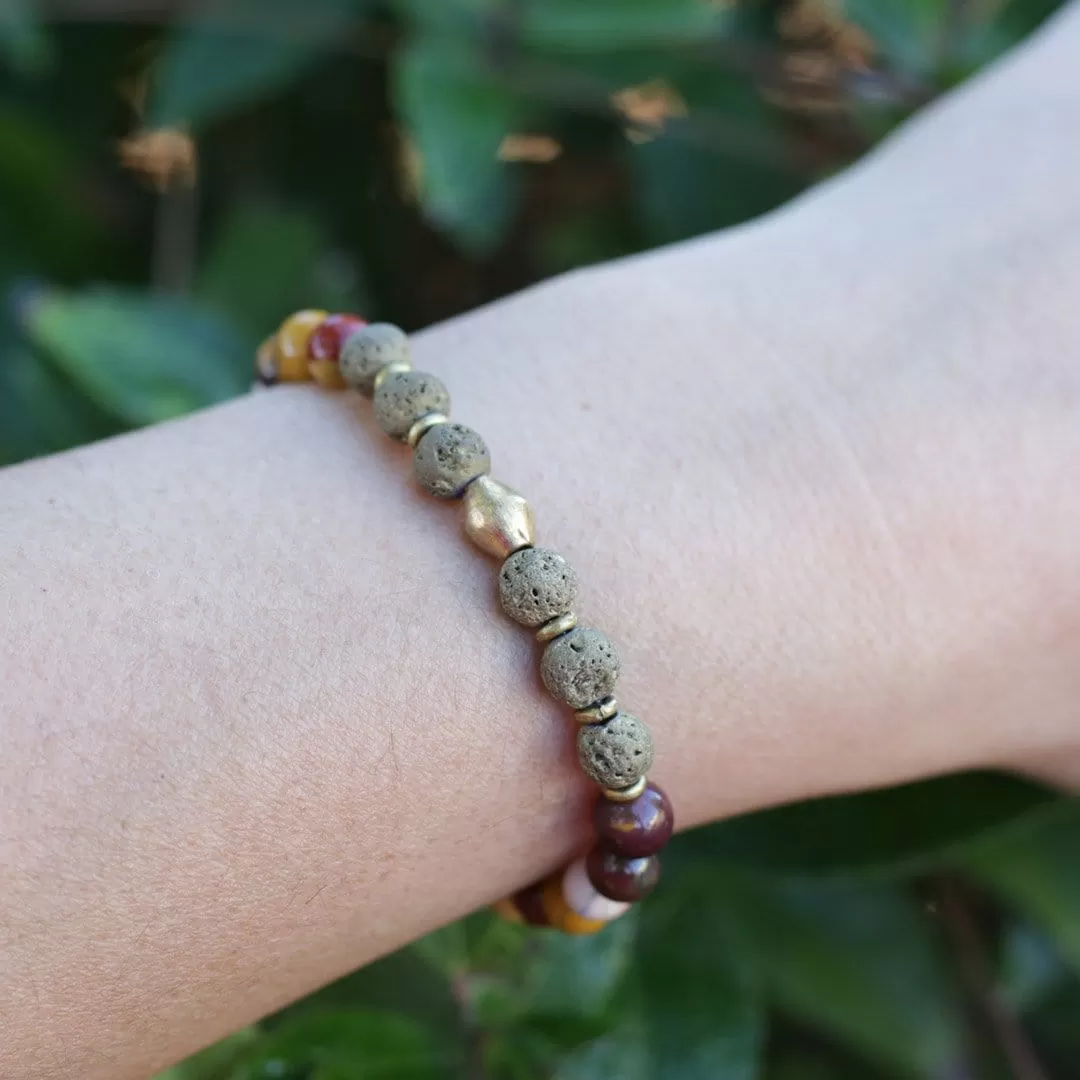 Mookaite and Lava Stone Aromatherapy Bracelet