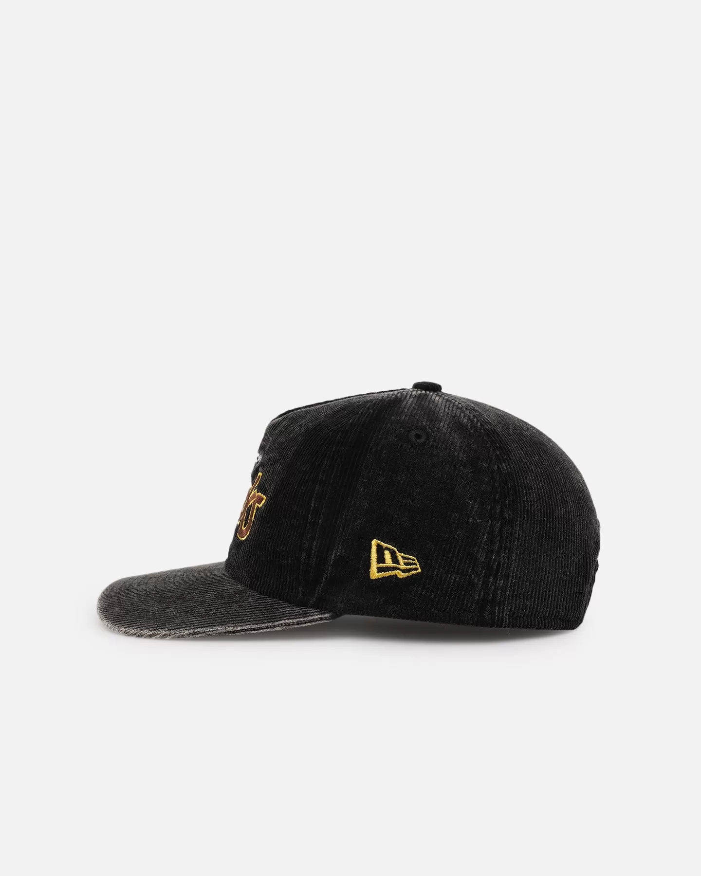 New Era Hawthorn Hawks 'Washed Corduroy' Pre-Curved Golfer Snapback Black/Kelly Green