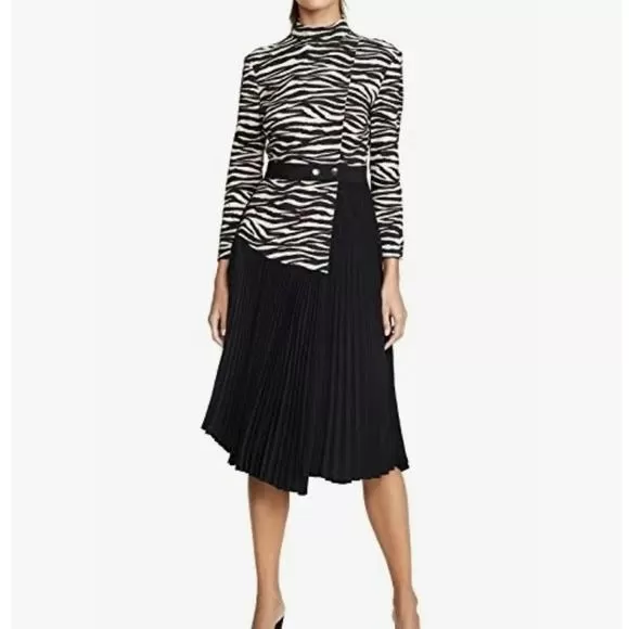 NWTALCAnimal Print Top w Black Pleated Bottom Dress