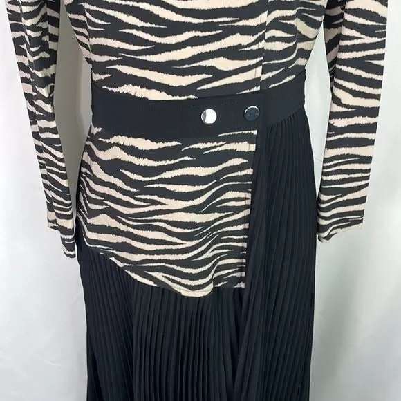 NWTALCAnimal Print Top w Black Pleated Bottom Dress