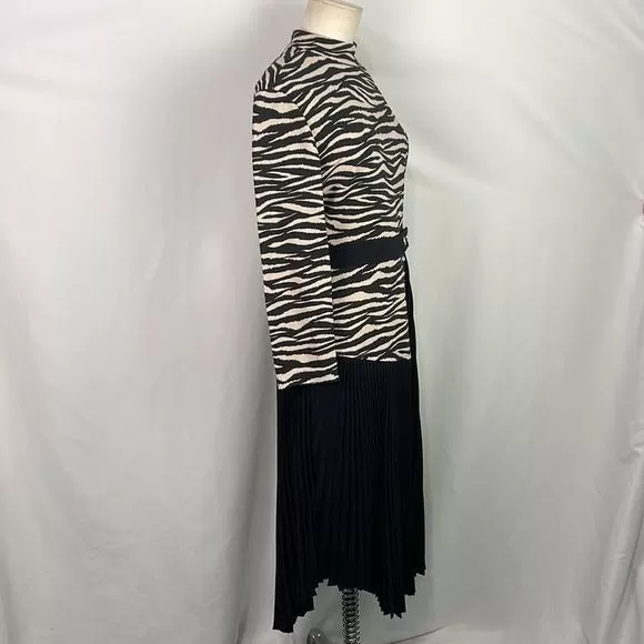 NWTALCAnimal Print Top w Black Pleated Bottom Dress