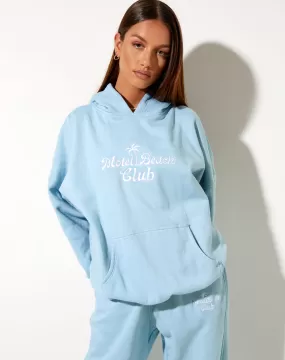 Oversize Hoodie in Nantucket Blue Motel Beach Club