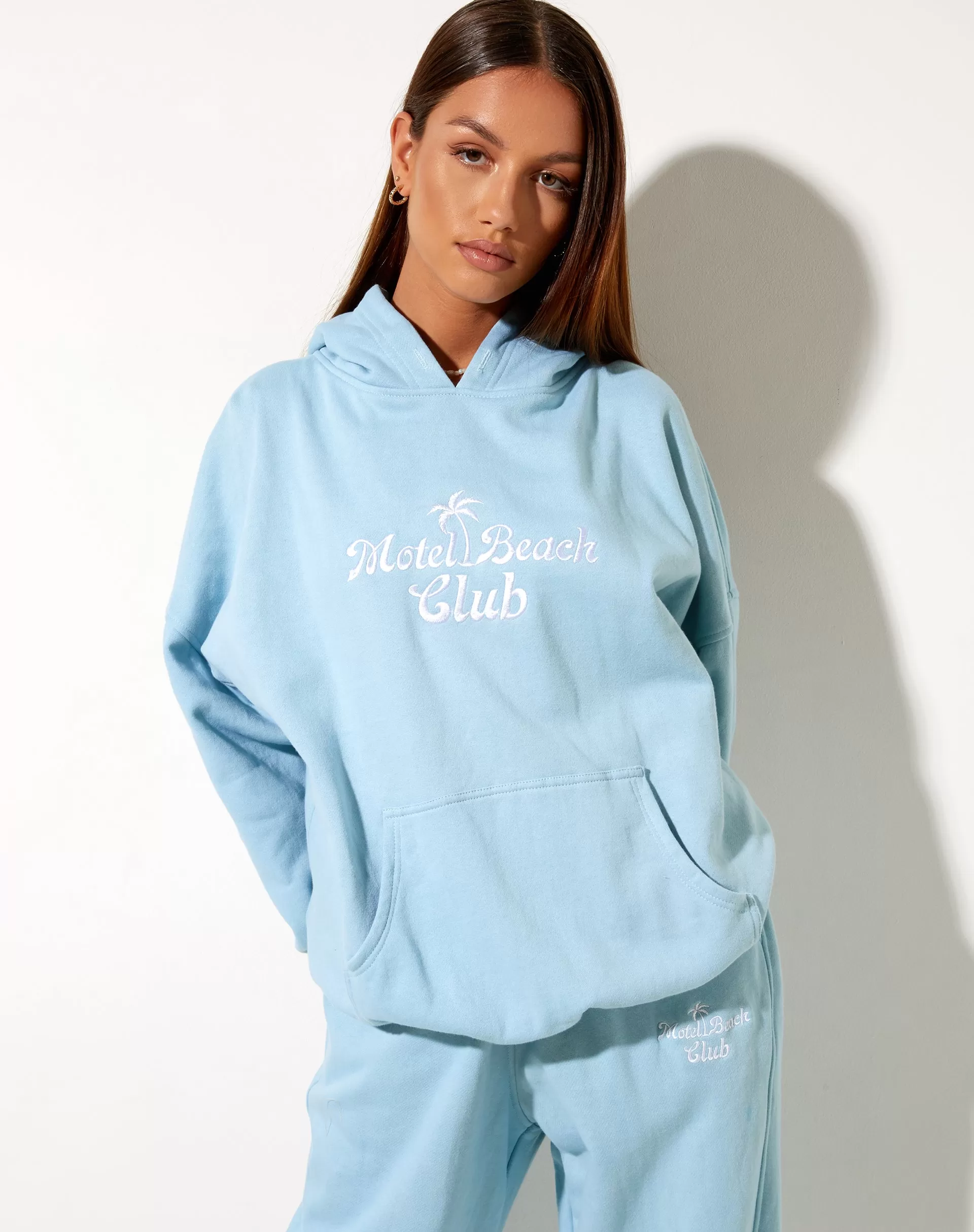 Oversize Hoodie in Nantucket Blue Motel Beach Club