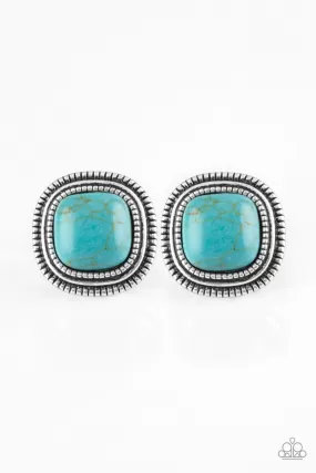 Paparazzi FRONTIER-Runner - Blue Earrings