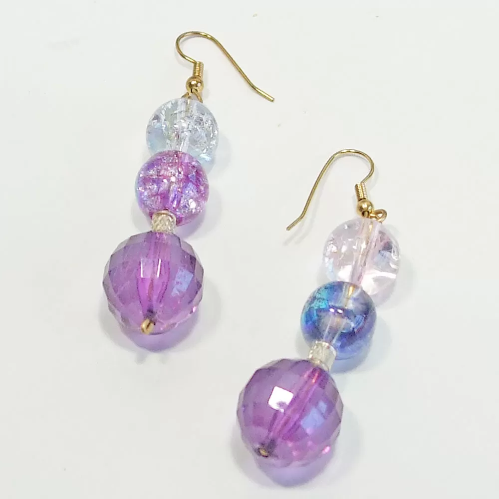 Parris, Large Glass Bead Dangle Earrings