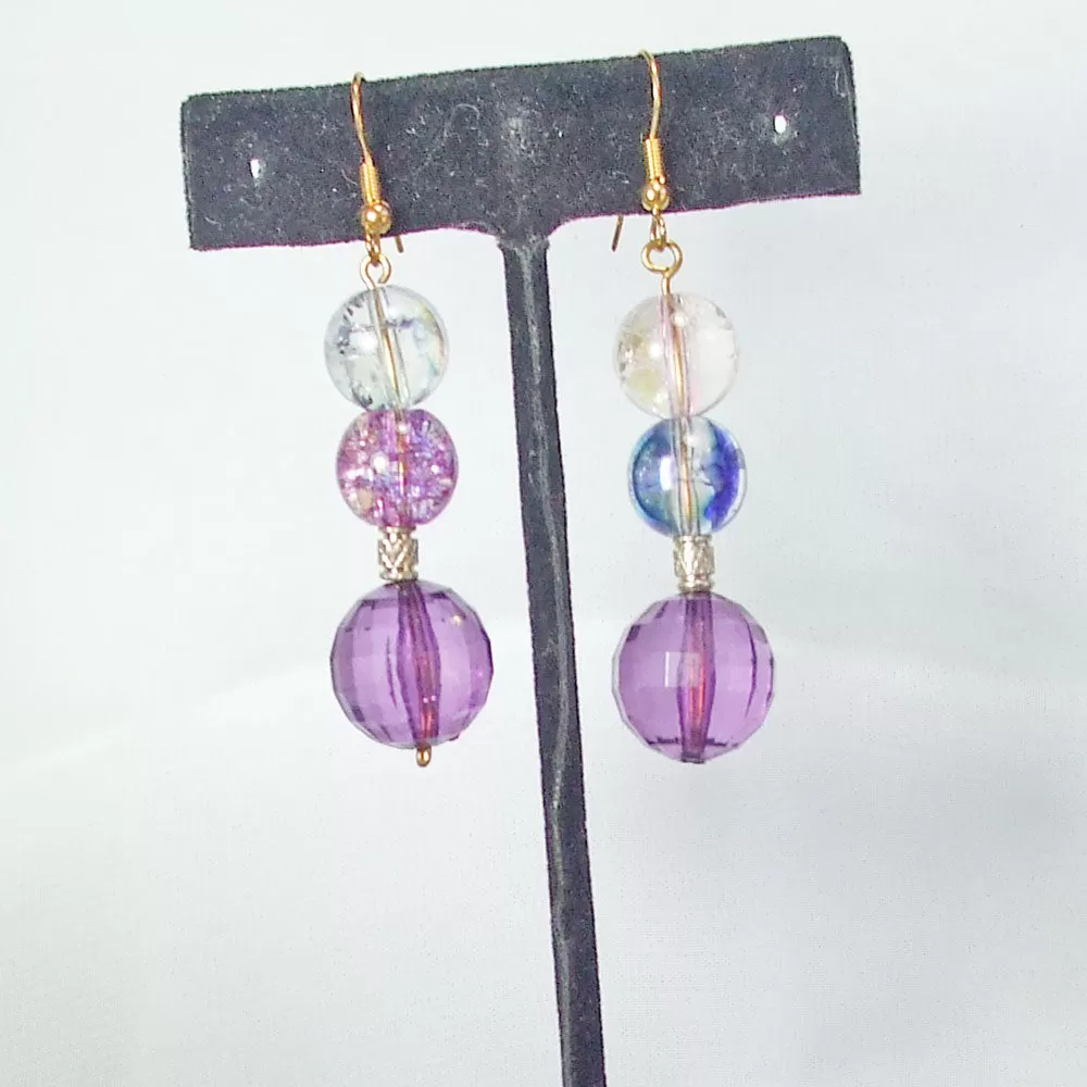 Parris, Large Glass Bead Dangle Earrings