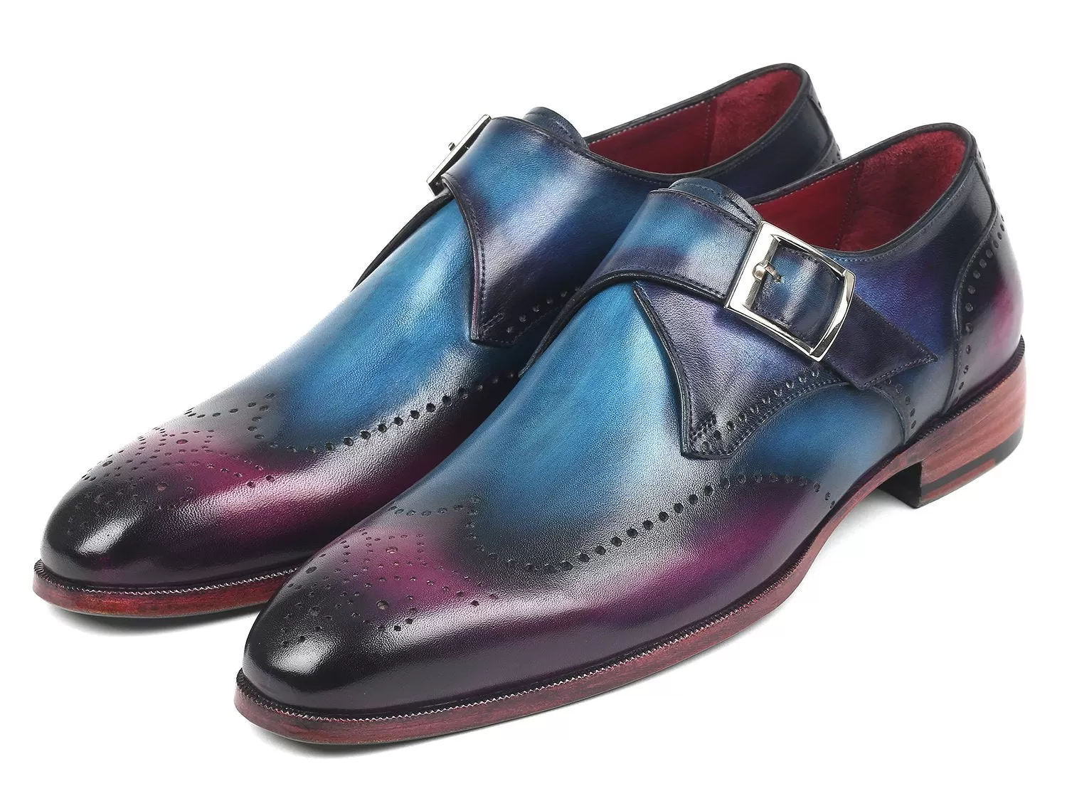 Paul Parkman Single Monkstraps Blue & Purple (ID#948-BLU-PRP)