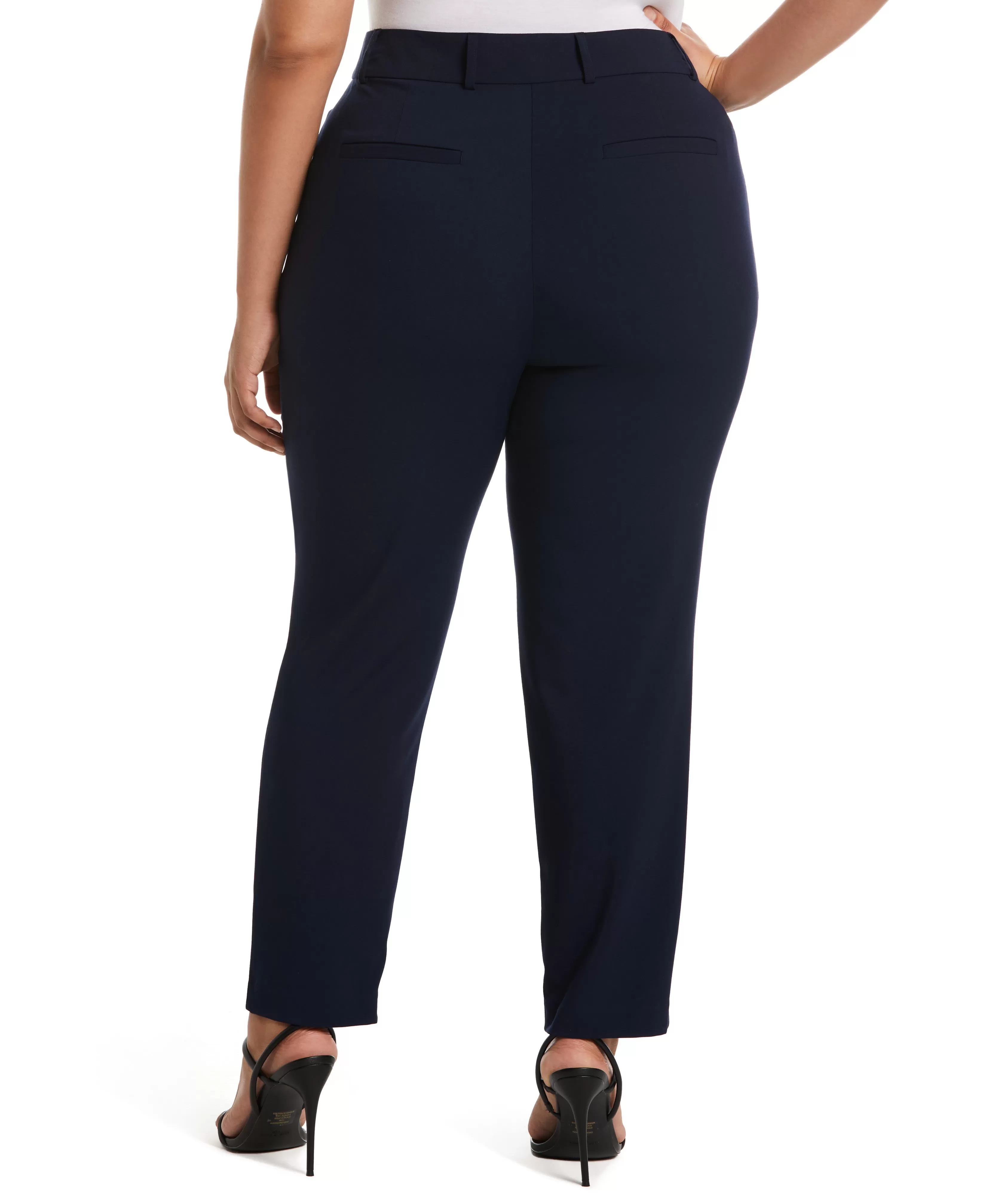 Plus Size Classic Fit Clean Straight Leg Ankle Pant