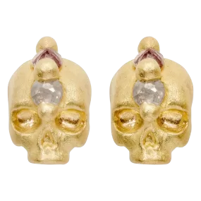 Purple Island Of Idols Skull Stud Earrings - Made to Order