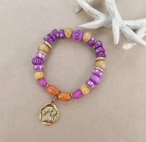 Purple Paw Charm Bracelet