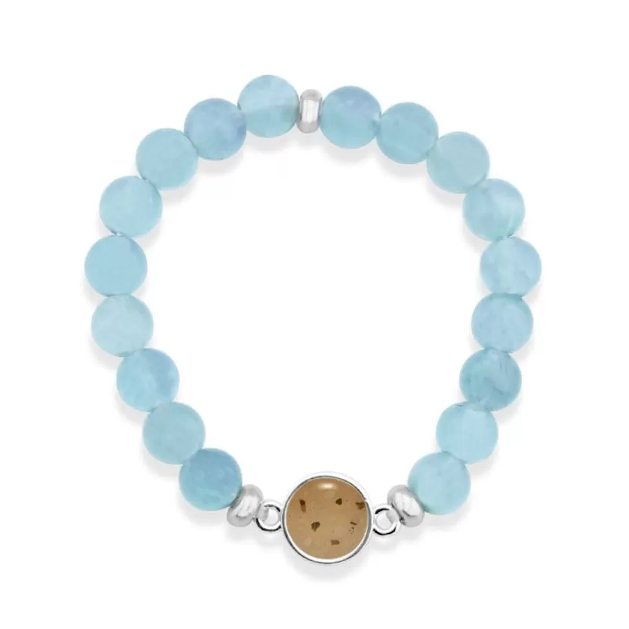 Round Beaded Bracelet - Aquamarine