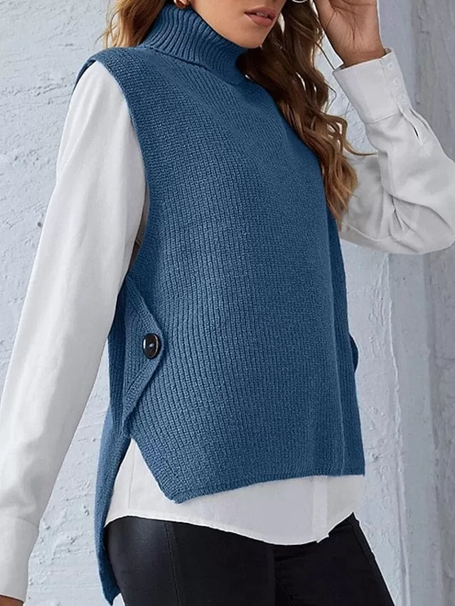 Stylish Women's Knitted Button Cardigan Vest for Fall and Winter