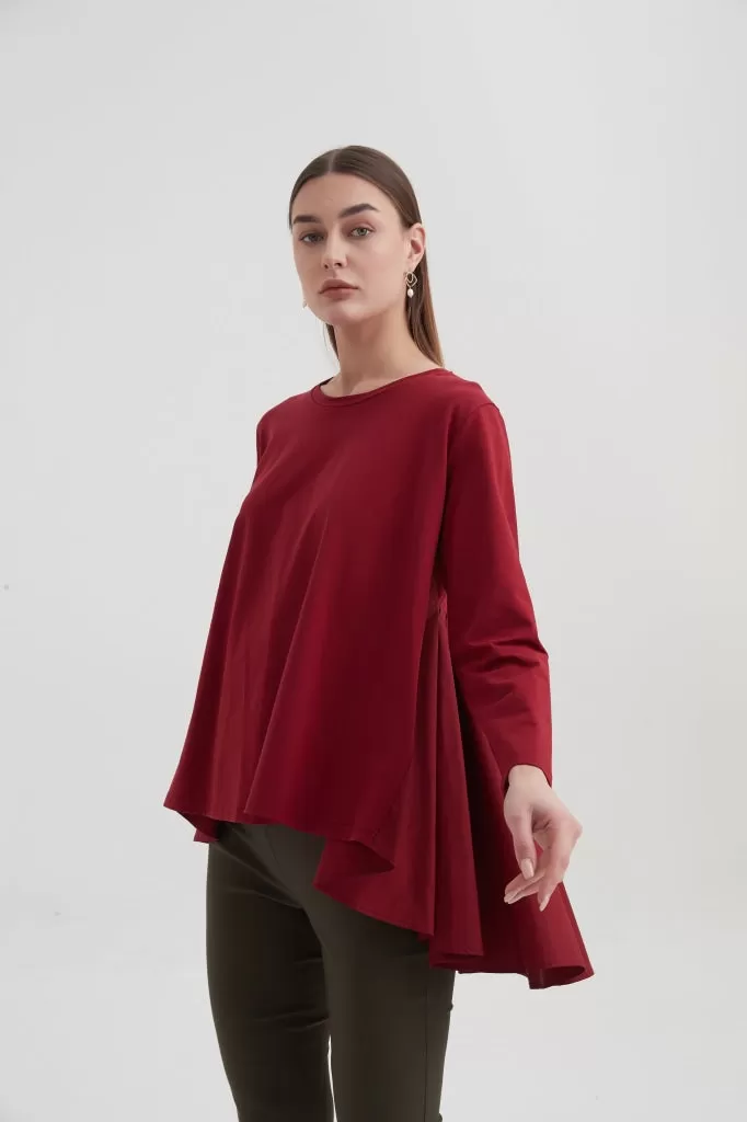 Tirelli - Pleat Back Combi Top - Wine