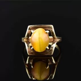 Vintage 10K Gold Cats Eye Ring