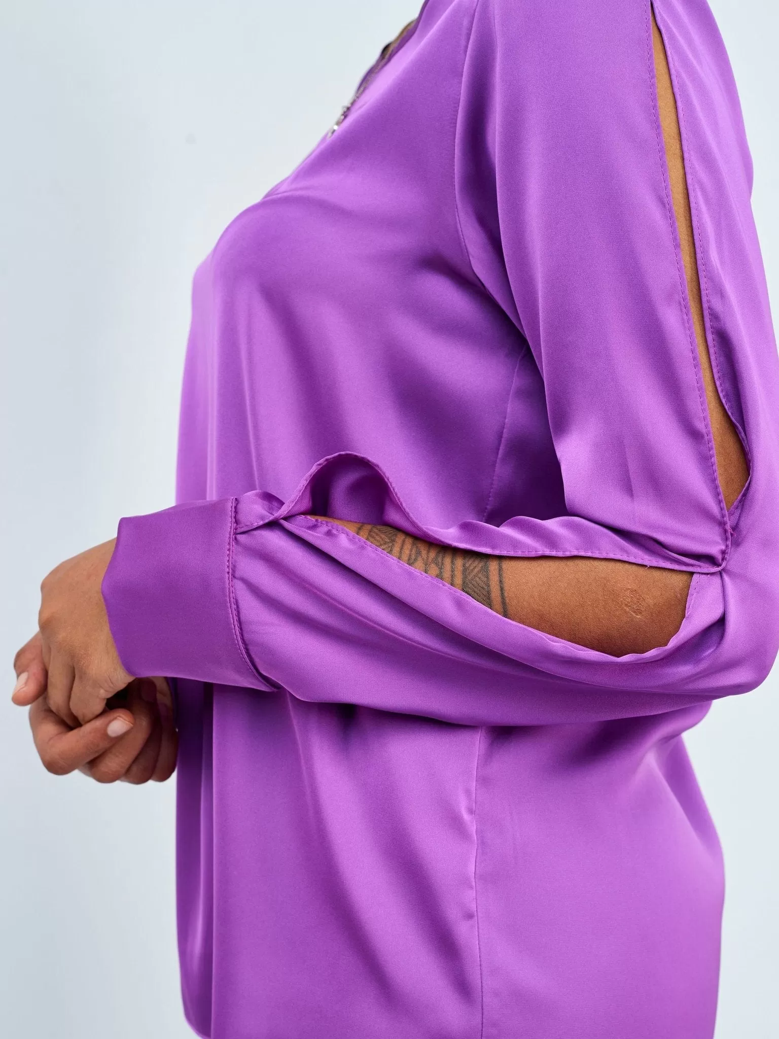 Vivo Lamu Satin Top - Purple