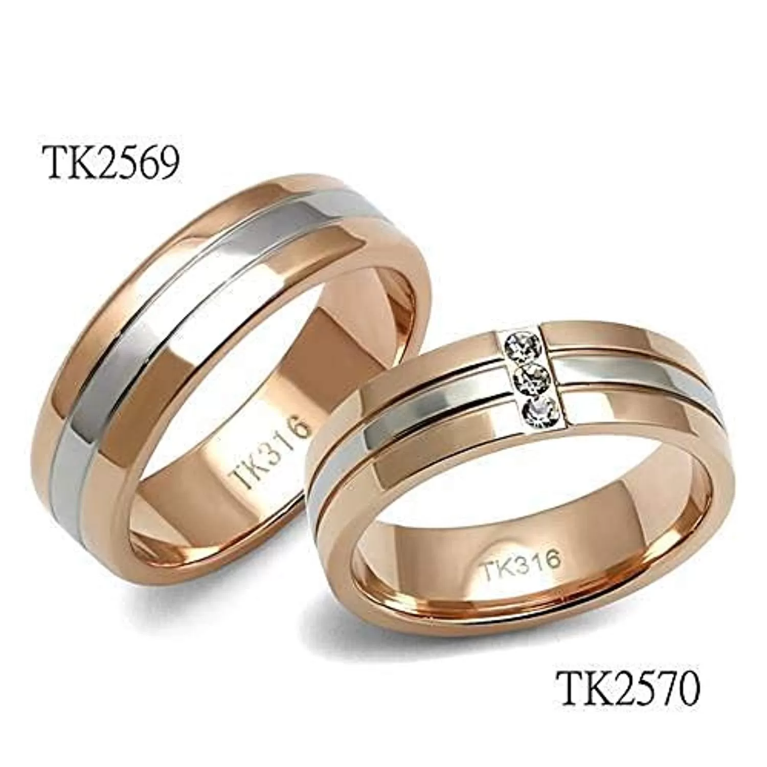 WildKlass Stainless Steel Ring Two-Tone IP Rose Gold Men