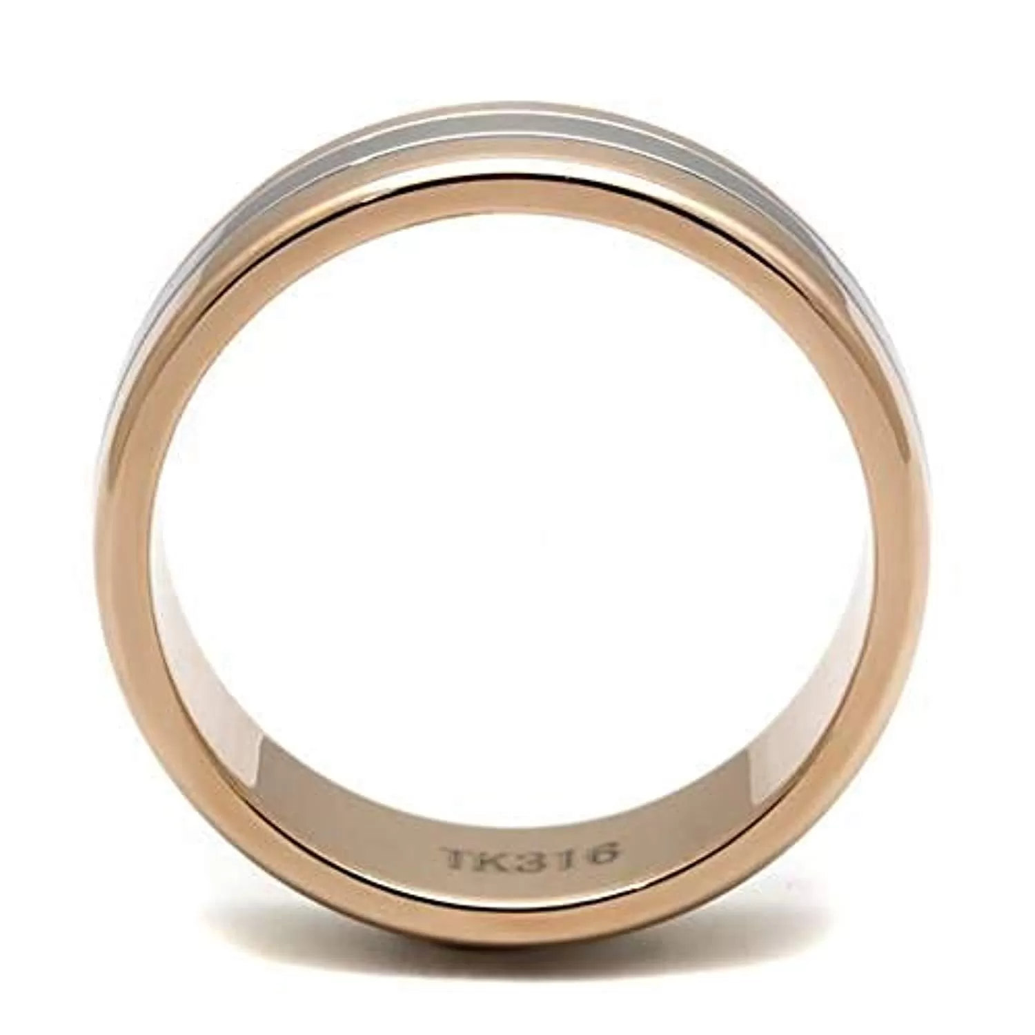 WildKlass Stainless Steel Ring Two-Tone IP Rose Gold Men