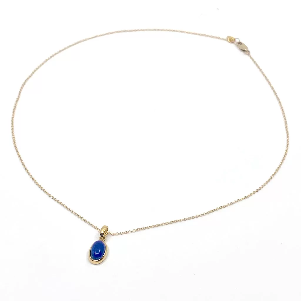 Zayah Lapis Lazuli Oval Necklace